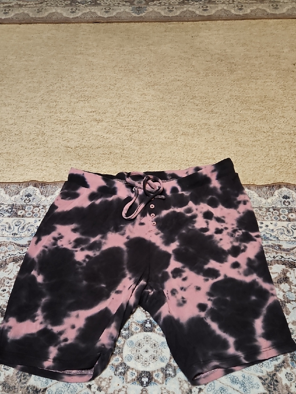 torrid Pink and Black Tie-Dye Pajama Shorts
